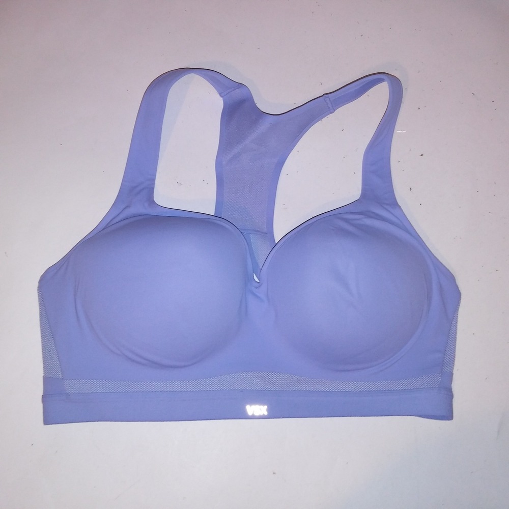 Victoria Secret Sports Bra 36D VSX Incredible Plunge Light blue Racerback New